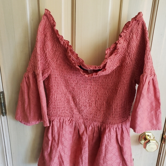 Blue Rain off shoulder misses sz L shirt cute Fairy Whimsy - Picture 3 of 6